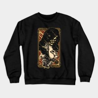 Masked Girl in flames Crewneck Sweatshirt